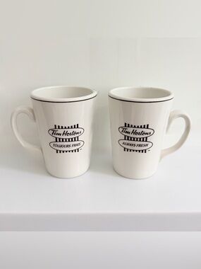 Tim Hortons Steelite Coffee Mugs Always Fresh Toujours Frais Vintage England 2pc